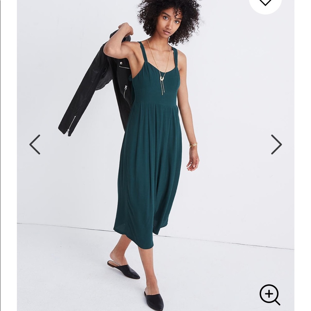 NEW • Madewell • Tie Strap Midi Dress Smoky Spruce
